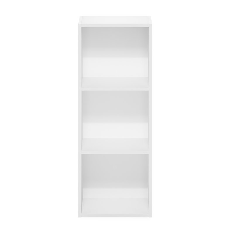 Helissa 3-Tier No Tool Assembly Open Shelf Bookcase, White