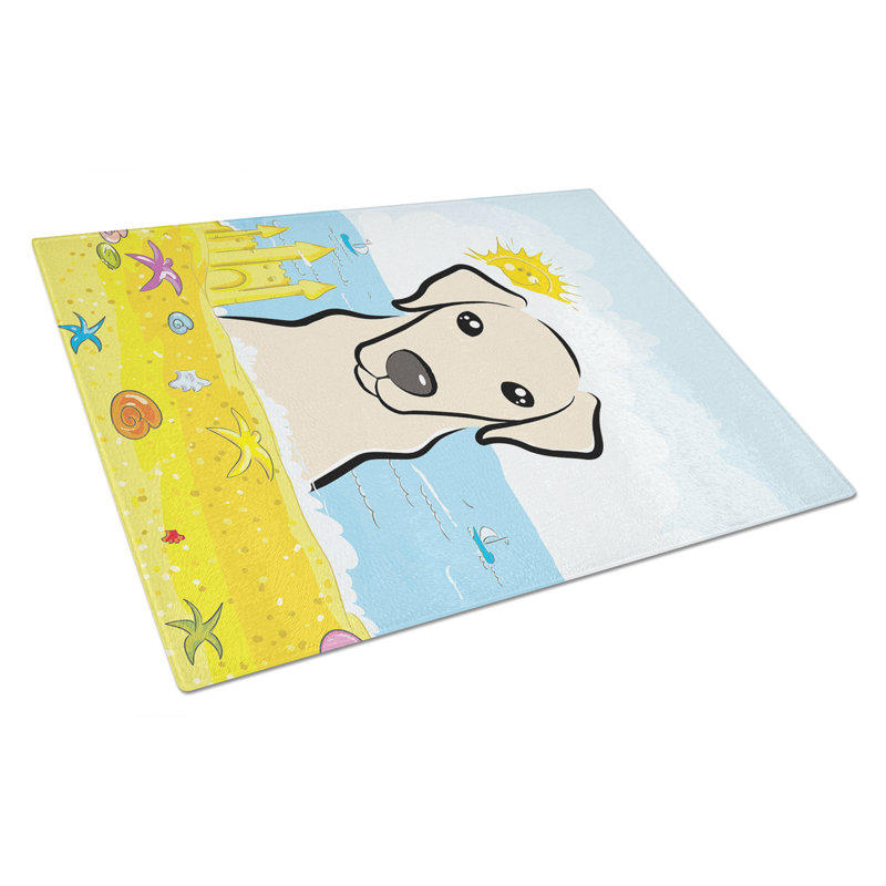 Planche à découper en verre trempé d’été caroline, Labrador jaune
