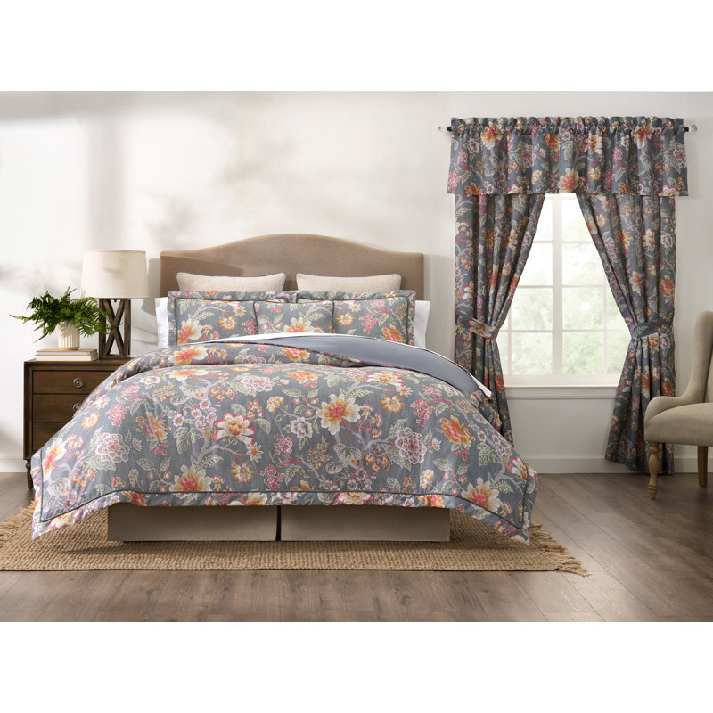 Mia Floral Tailored Drapery Panel Set