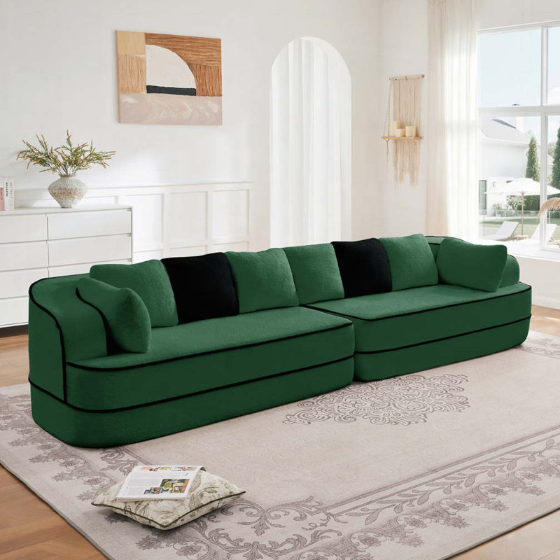 Canapé modulaire à 4 places Teddy, Vert