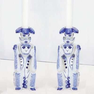 8.75'' H Porcelain China Tabletop Candlestick