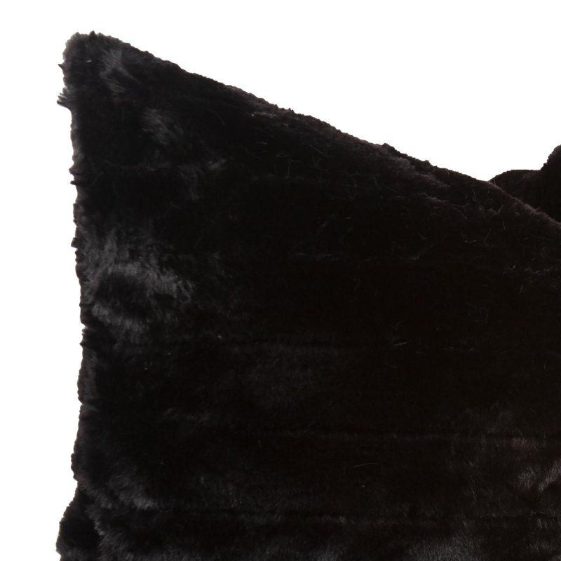 Coussin 14 x 22 Angora , Polyuréthane, Ébène