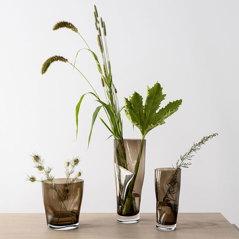 Squeeze Handmade Glass Table Vase, 9.06" H x 4.72" W x 4.72" D
