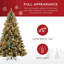 Arbre de Noël artificiel à charnière pré-décoré 9 pi avec 2 058 pointes givrées floquées, 111 pommes de pin, 111 baies, 900 lumières, base en métal