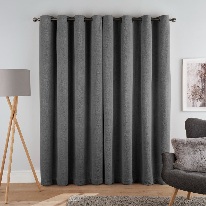Livinia Semi Sheer Curtain Pair, 168 W x 183 D cm, Grey
