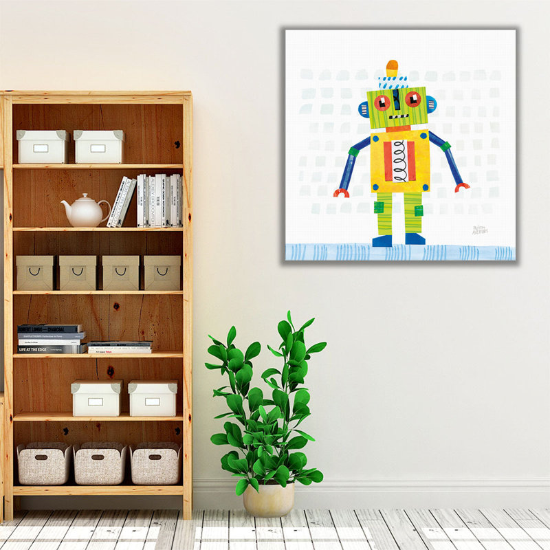 Robot Party IV - reproduction d'art sur toile, H 40 po x l 40 po