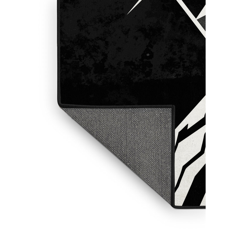 Tapis moelleux moelleux à motif abstrait moderne et contemporain Fallston, 2x4