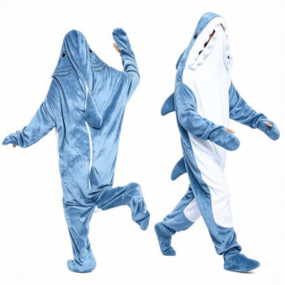 Shark Blanket Adult Boys Girls, Shark Onesie Hoodie Wearable hark Sleeping Bag, Soft Cozy Onesie Costume Gift For Hight 67"-72"