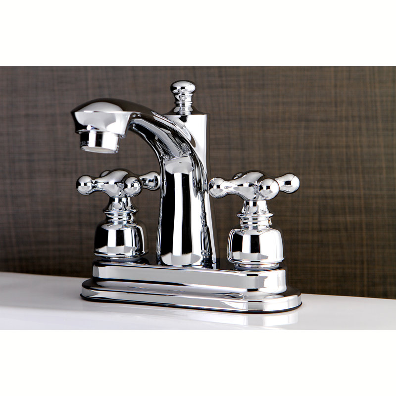 Victorian Centerset Lavatory Faucet with Drain Assembly, Polished Chrome