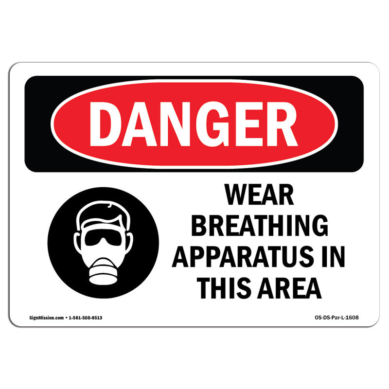 Danger Sign, 12" H x 18" W x 0.1" D