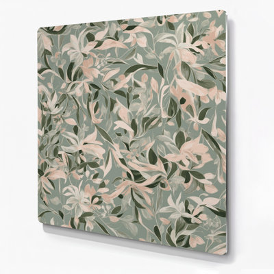 Abstrait floral 58, art mural en métal brun