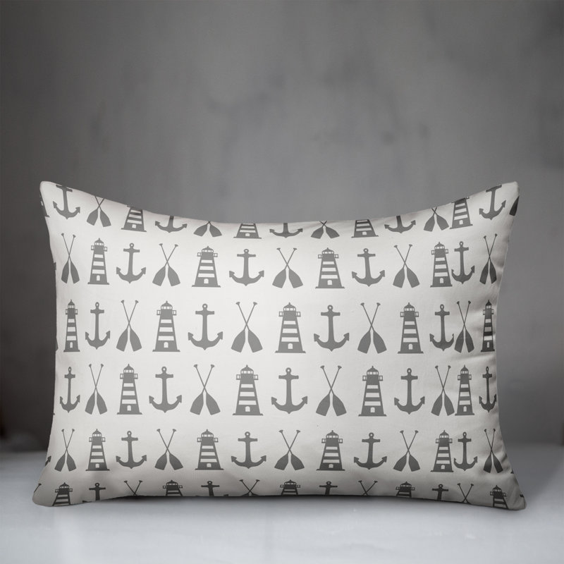  Housse et insert de coussin rectangulaire Nautical, Gris