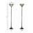 Allionna 71" Mission-Stained Glass Torchiere Floor Lamp