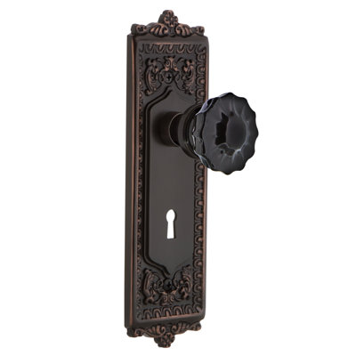 Egg & Dart Plate with Decorative Keyhole and Crystal Black Door Knob