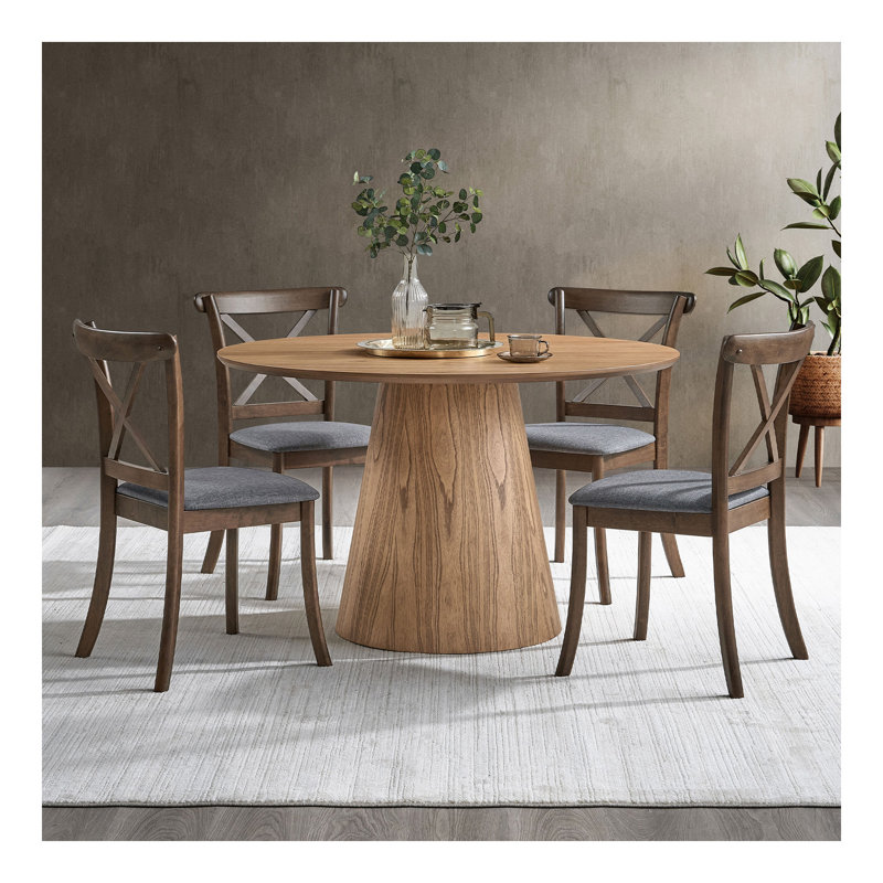 (1 table avec 4 chaises) Ensemble de table de salle à manger en bois, table de cuisine moderne en bois aggloméré et chaises de salle à manger rembourrées Boucle
