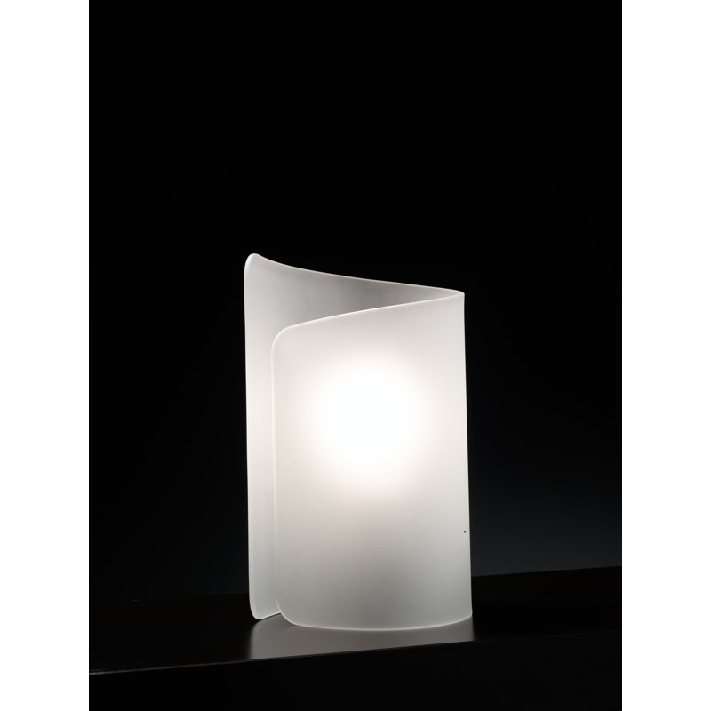 Papiro Glass Novelty Lamp, Satin Crystal, Light Grey