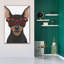 Art mural sur toile miniature Pinscher portant des lunettes de hipster 2 'par Furbaby Affiliates-960973783