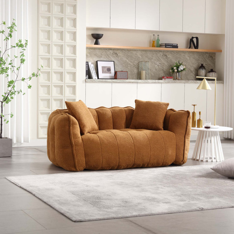 Causeuse capitonnée Bean Bag, Chenille jaune