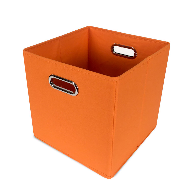 John Louis Home Canvas Cube Storage Bin, Orange