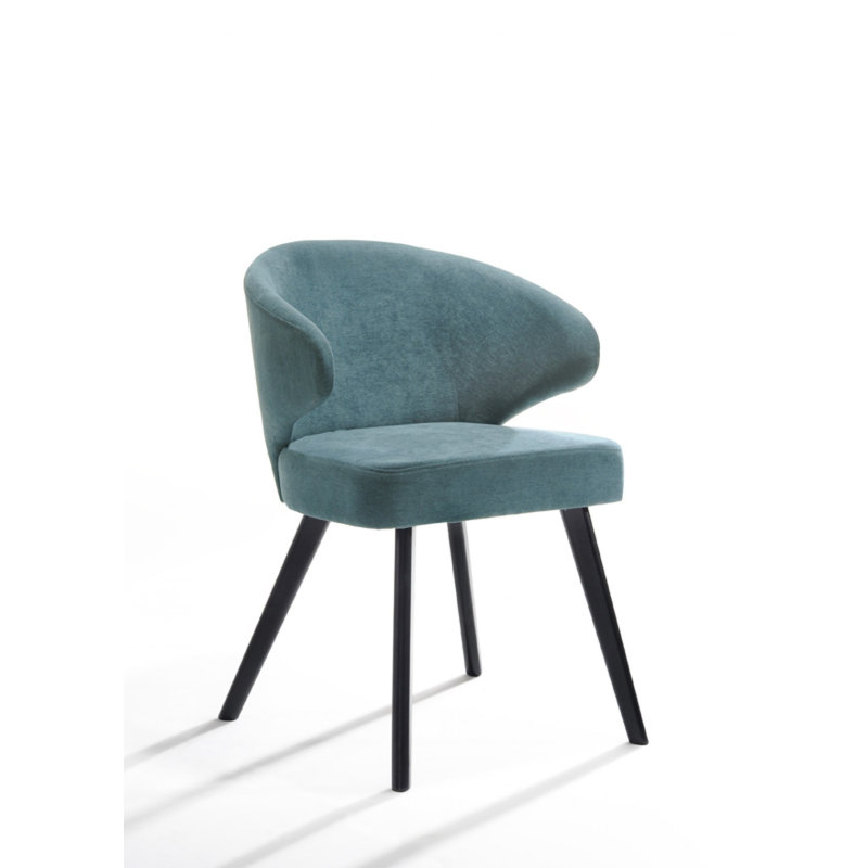Ensemble de deux chaises de salle à manger modernes bleu sarcelle