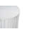 Elegant White 20" Round Accent Table with Woven Vertical Slat Design