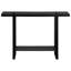 Table d'appoint rectangulaire pour chambre à coucher - fini noir récupéré d'aspect bois, tablette fixe, console de salon et d'entrée moderne en métal, plateau de table large avec design