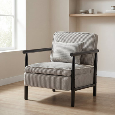 Mid Century Modern Accent Chair with Wood Frame