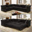 Canapé d'angle en velours de luxe avec lit escamotable, canapé-lit convertible 3 en 1 avec boutons capitonnés-1514603165