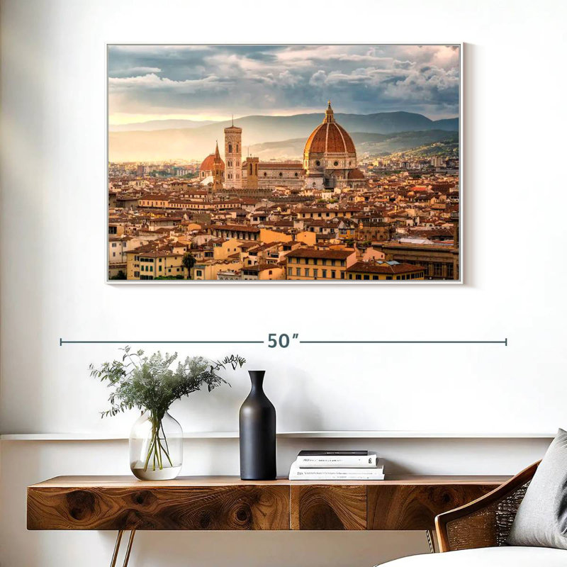 Cathédrale Santa Maria Novella, Cadre flottant blanc, 40 po x 27 po