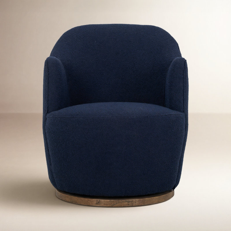 Aurora 26" Wide Swivel Armchair, Copenhagen Indigo Boucle
