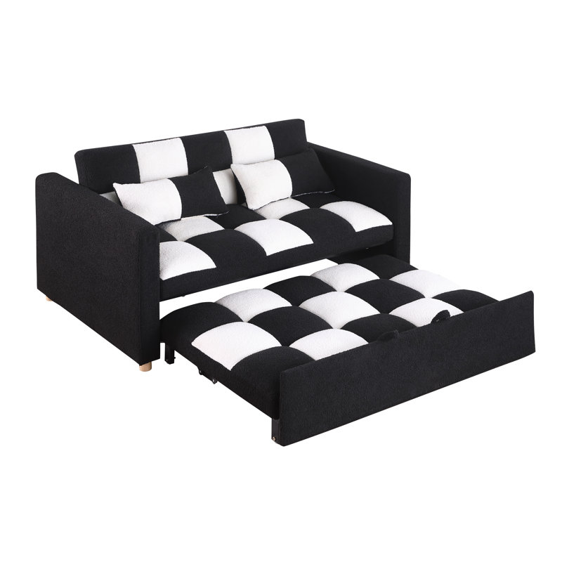 Canapé-lit de 53,5 po Pickron, Mélange de polyester noir