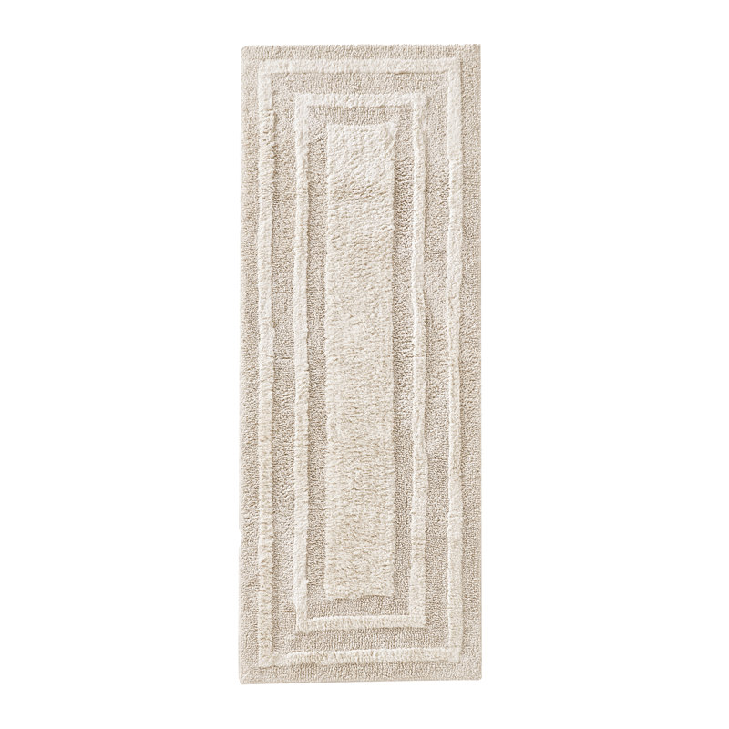 Eddie Bauer Logan Cotton Bath Rug Runner, 60" L x 22" W, Light Beige