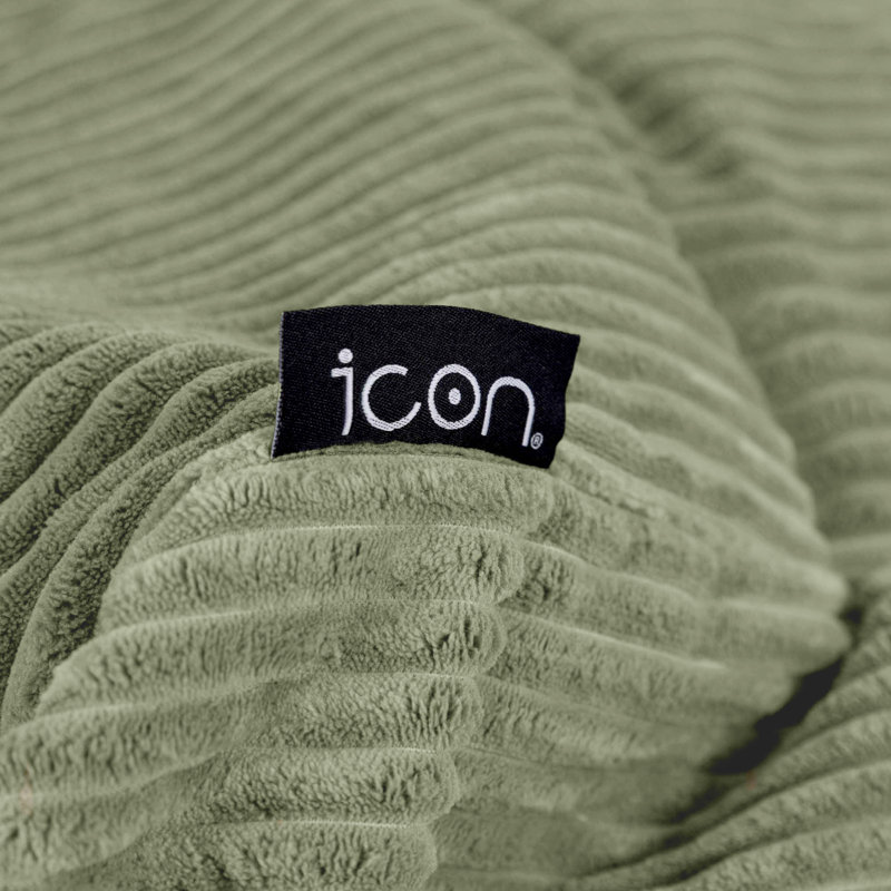 Icon Adult Corduroy Refillable Bean Bag Sofa, Green