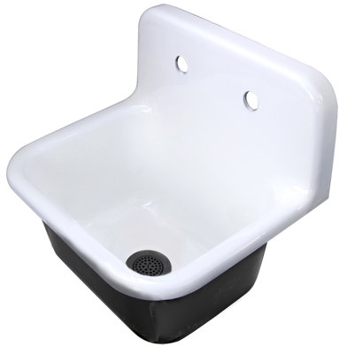 Anchor 22" L X 18" W Cast Iron Wall Mount Utility Sink with Drain