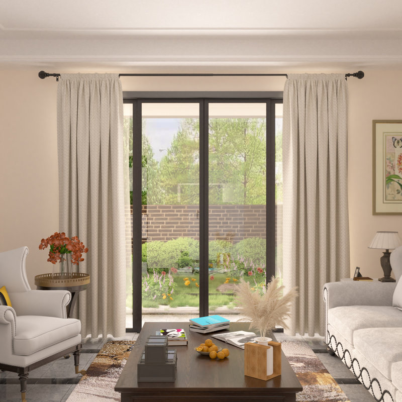 Debuono Adjustable Single Curtain Rod Overall Width x 0.75" Diameter, 84" - 120"