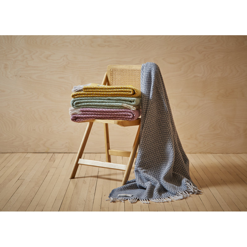 Lifestyle Diamond Throw Plain Weave / Muslin Throw Blanket, Yellow