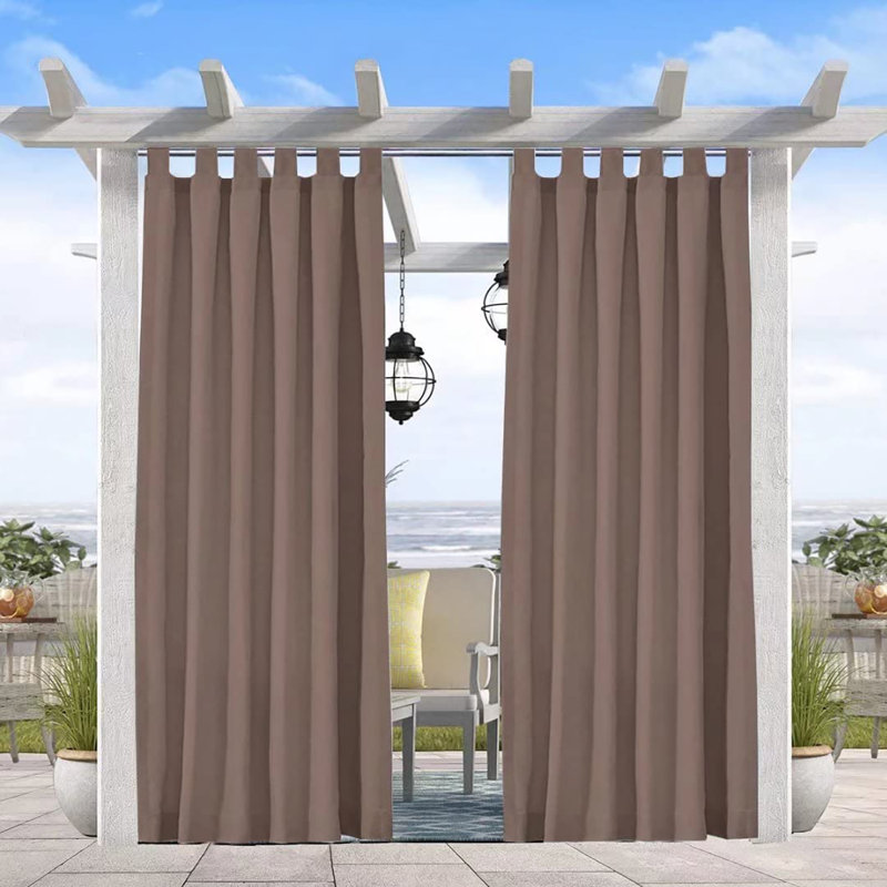 Arnaldo Outdoor Blackout Curtain Single Panel, Dark Grey, 50" W x 120" L