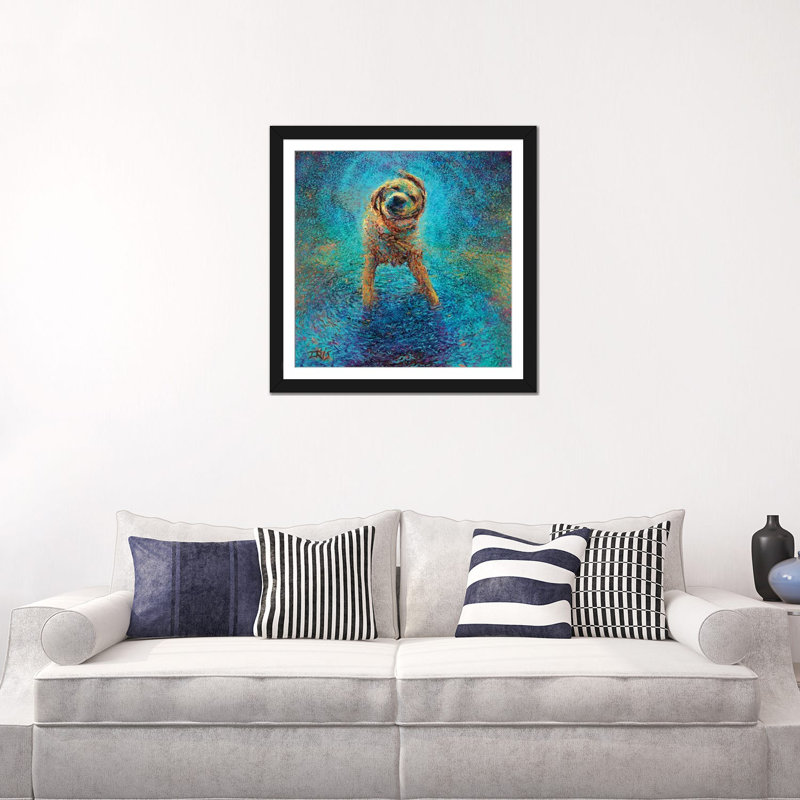 «Shakin 'Off the Blues» par Iris Scott - reproduction sur toile, Papier d'art encadré noir, Blanc, H 16 po x l 16 po x P 1 po