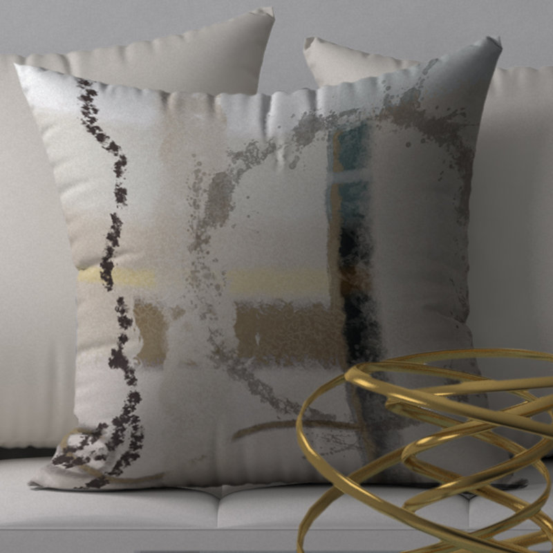 Abstract Reversible Throw Pillow, 18" x 18"