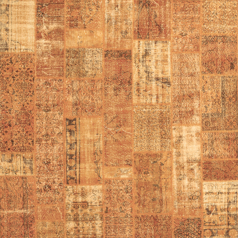 Tapis contemporains brun lavable à la machine 2637, Carré 8 pi