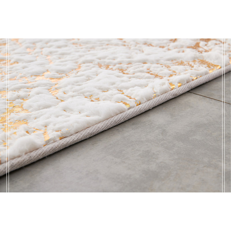 Tapis en fausse fourrure Chinchilla, Rectangle 5 pi x 7 pi