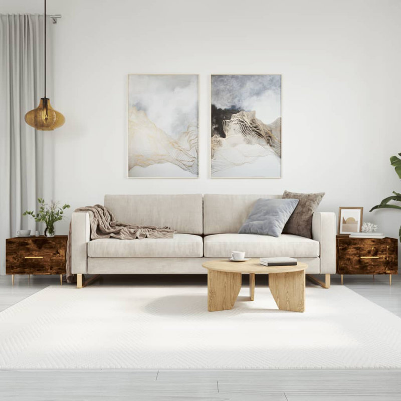 Four Leg Coffee Table with Storage, smoked oak