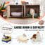 Cat Litter Box Enclosure with 4 Doors and 2 Rooms