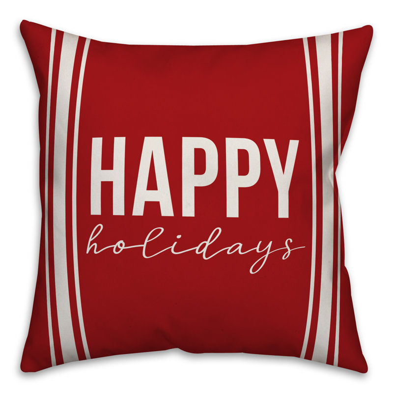  Coussin Happy Holiday, 20 po x 20 po, Intérieur