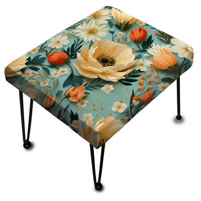 Beige Poupart Funky Floral Serenade - Repose-pieds rectangulaire floral