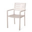 Chaise de salle à manger d'extérieur moderne en aluminium, argent (ensemble de 2)