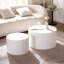 Table basse ronde avec 2 tables gigognes en bois pour salon et table d'appoint