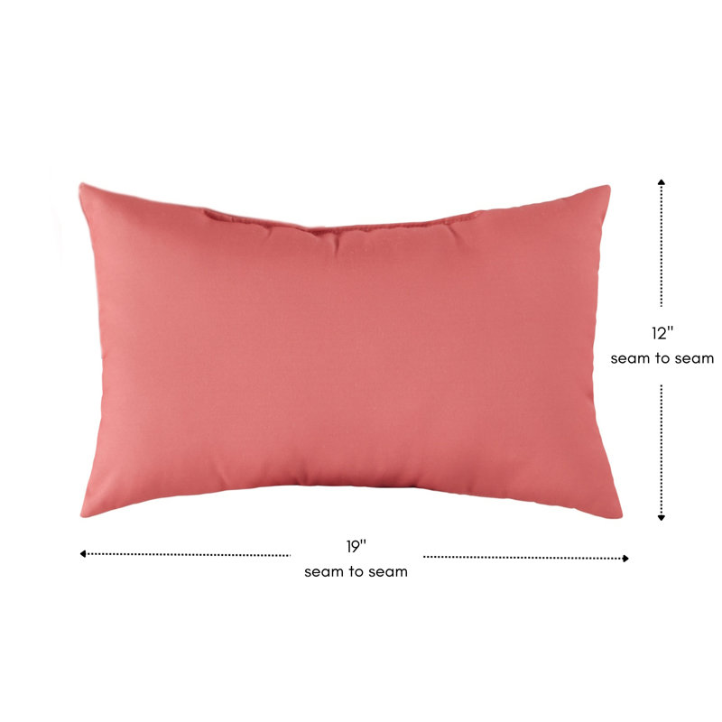 Henrich Indoor/Outdoor Striped Lumbar Pillow, Coral