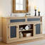 Meuble télé 58,5 po en relief pour téléviseur de 65 po ou moins, console multimédia avec tablette réglable et porte coulissante, rangement spacieux, armoire à poissons pour le salon et le centre de divertissement-2063980912-2054660806