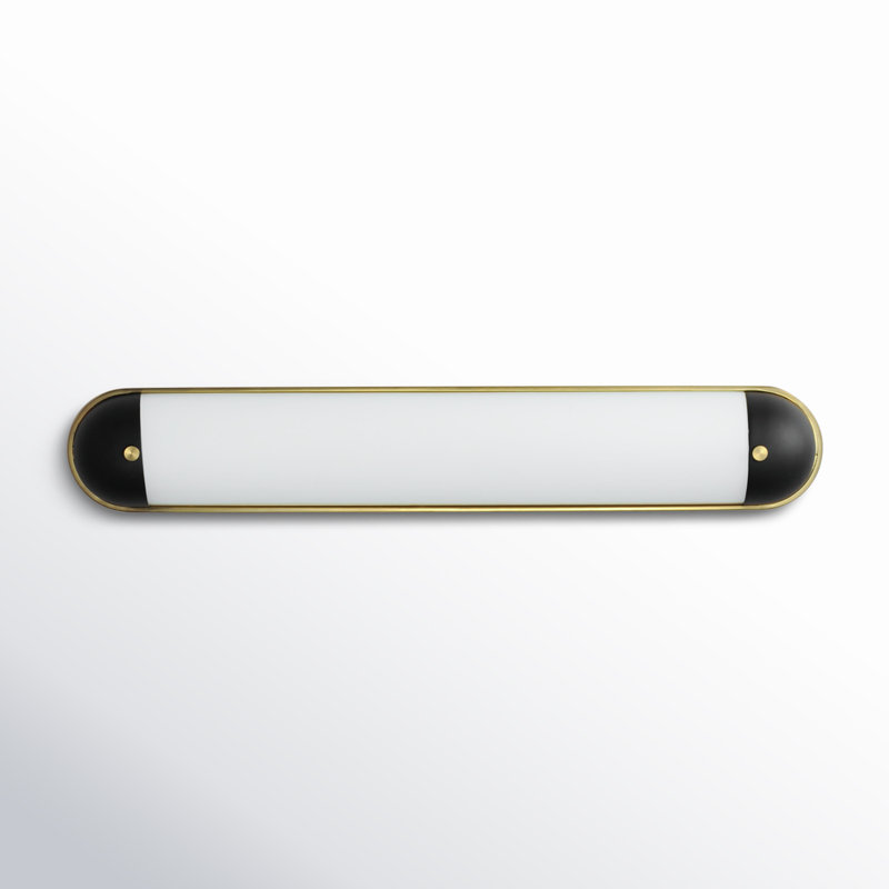 Miraval Single Colorful Dimmable LED Bath Bar, Black/Natural Aged Brass